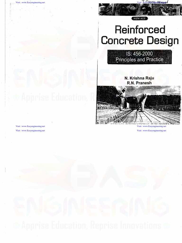 Reinforced Concrete Design Is 456 2000 Principles And Practice Rcc