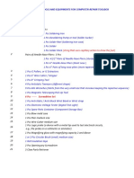 Technical Specification of Tools and Equipments For Computer