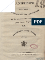 1828 Gobierno de Colombia - Manifiesto justificación guerra al Perú