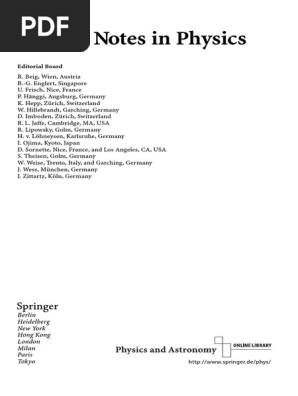 Lecture Notes In Physics 631 Claus Kiefer Auth Domenico J W Giulini Claus Kiefer Claus Lammerzahl Eds Quantum Gravity From Theory To Experimental Search Springer Verlag Berlin Heidelberg Pdf General Relativity Quantum Field Theory