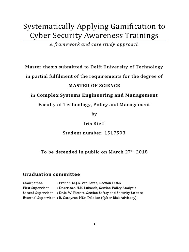 Iris Rieff MSC Thesis PDF | PDF | Computer Security | Security