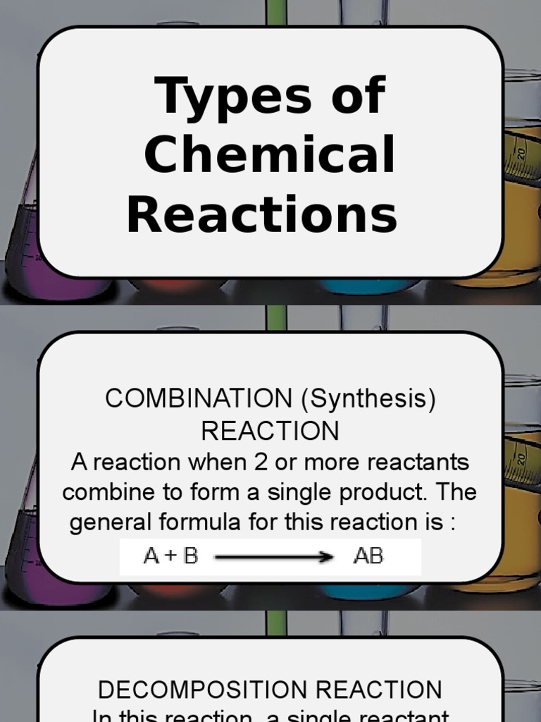 Overview of Chemical Reaction Types | PDF | Chemical Reactions | Acid
