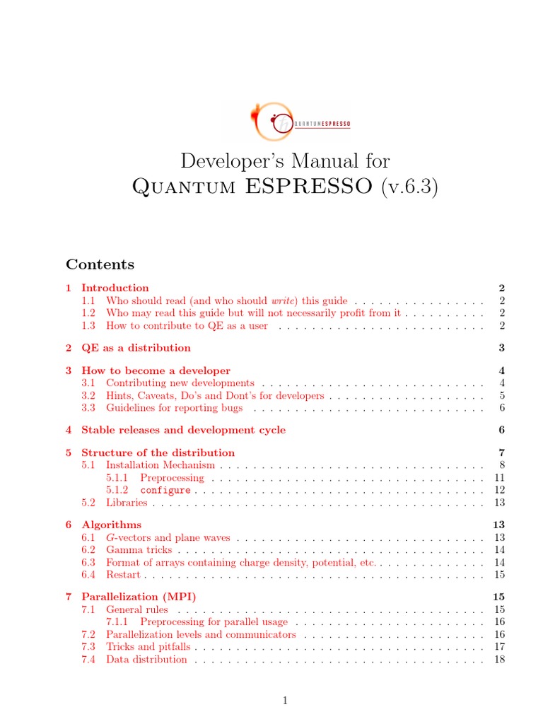 Developer's Note On Quantum Espresso | PDF | Message Passing Interface ...
