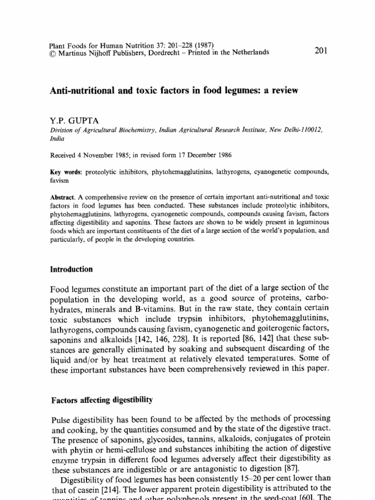 Anti Nutritional Factors | PDF | Enzyme Inhibitor | Trypsin