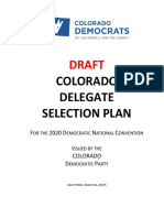 Colorado Democratic Party 2020 Delegate Selection Plan **Draft**