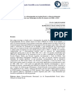 A Relação Entre o Desempenho Na Gestão Fiscal e o Desenvolvimento Socioeconômico Nos Municípios Do Rio de Janeiro de 2006 A 2013