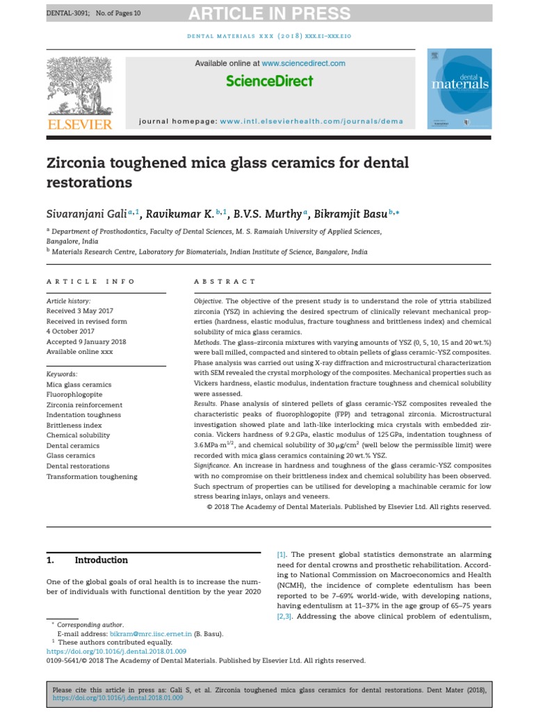 Translucency of Dental Ceramics With | PDF | Zirconium Dioxide | Glasses