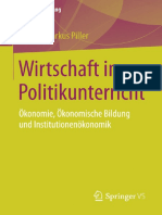 Wirtschaft Im Politikunterricht Steff en Markus Piller PDF