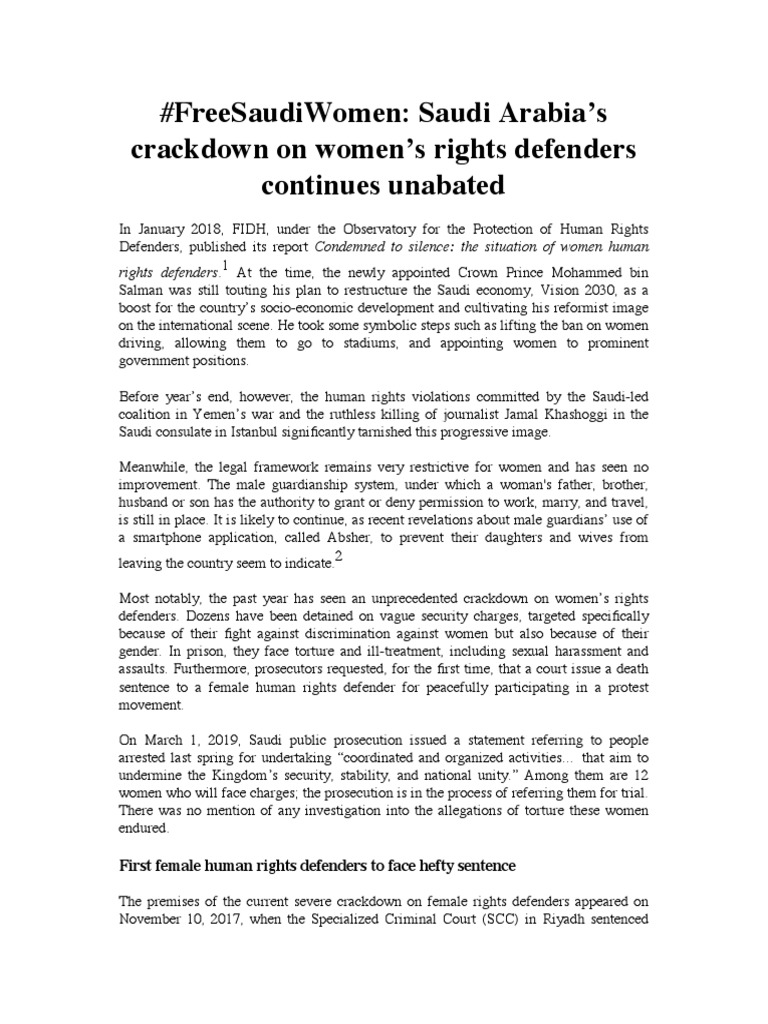 Saudi Arabia Women | PDF | Human Rights | Women's Rights