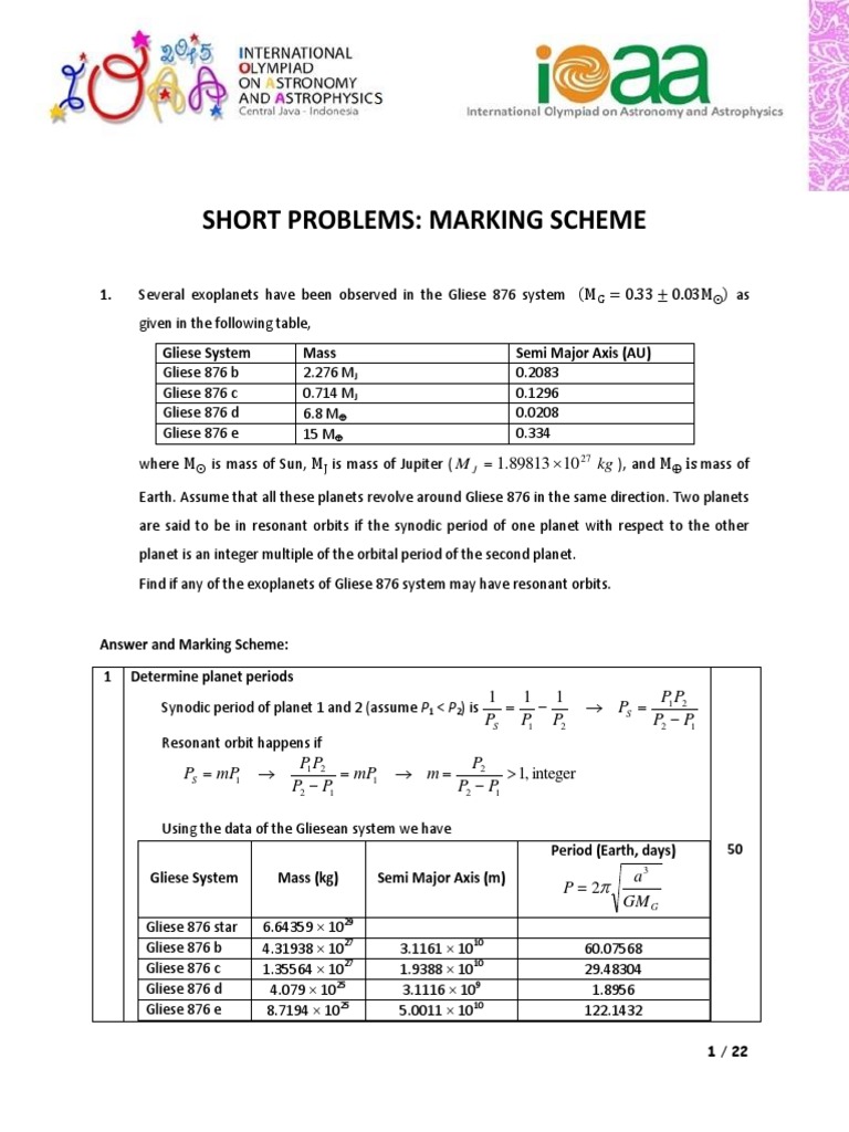 IOAA Problems on Exoplanet Orbits | PDF | Planets | Black Hole