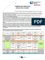 Oferta Tabara Romania 2019 + Formular + Regulamen PDF