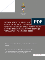 Interim Report For Study On The Human Rights of Federally-Sentenced Persons: The Most Basic Human Right Is To Be Treated As A Human Being