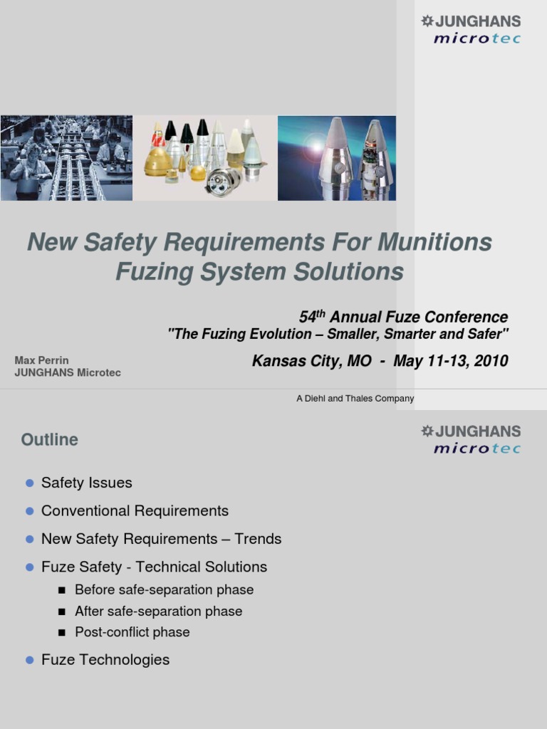 Safety Requirements PDF Fuze Ammunition