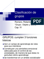 Clasificacion de Grupos Romero
