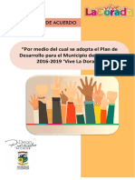 Proyecto de Acuerdo "Por Medio Del Cual Se Adopta El Plan de Desarrollo para El Municipio de La Dorada 2016-2019 Vive La Dorada"