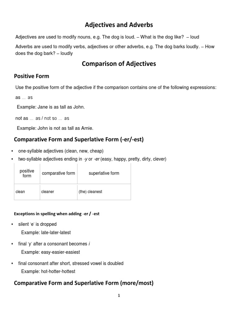 Adjectives and Adverbs Overview | PDF | Adjective | Semantic Units