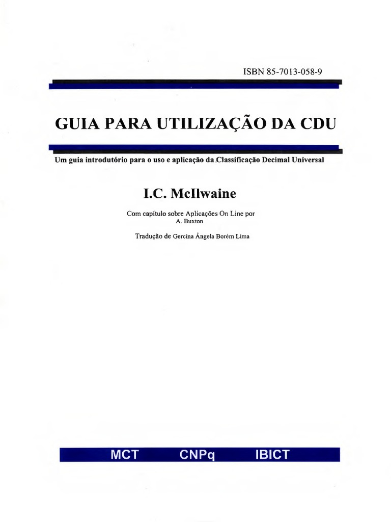 Guia para Utilização Da CDU PDF | PDF | Science | Agricultura