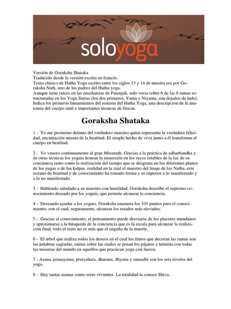 Goraksha Shataka PDF Yoga Religiones indias