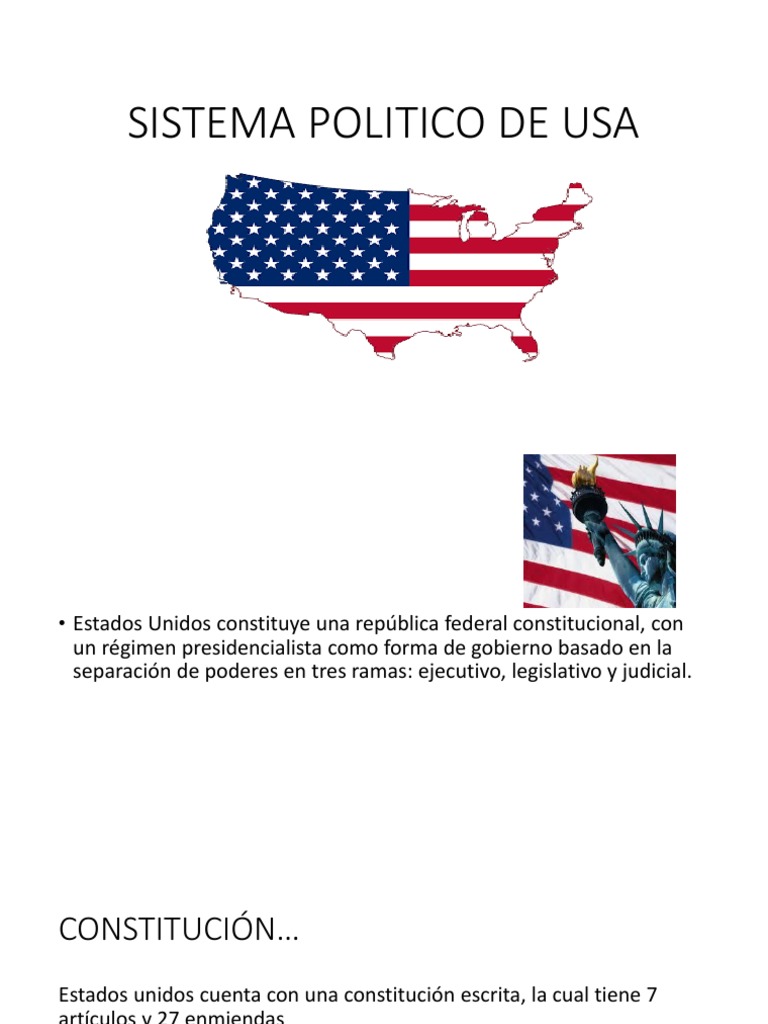 Sistema Político de Estados Unidos | PDF | Presidentes de los Estados ...
