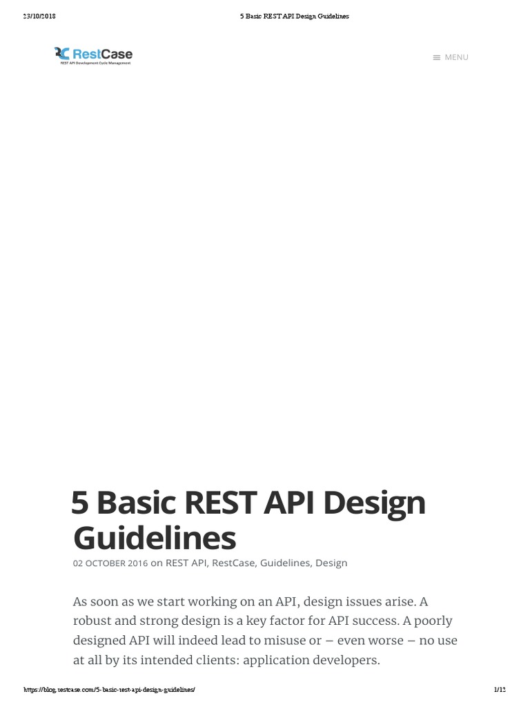 5 Basic REST API Design Guidelines PDF Hypertext Transfer Protocol