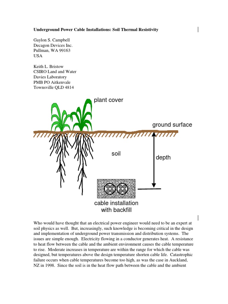 Soil Thermal Resistivity for Cable Safety | PDF | Porosity | Soil