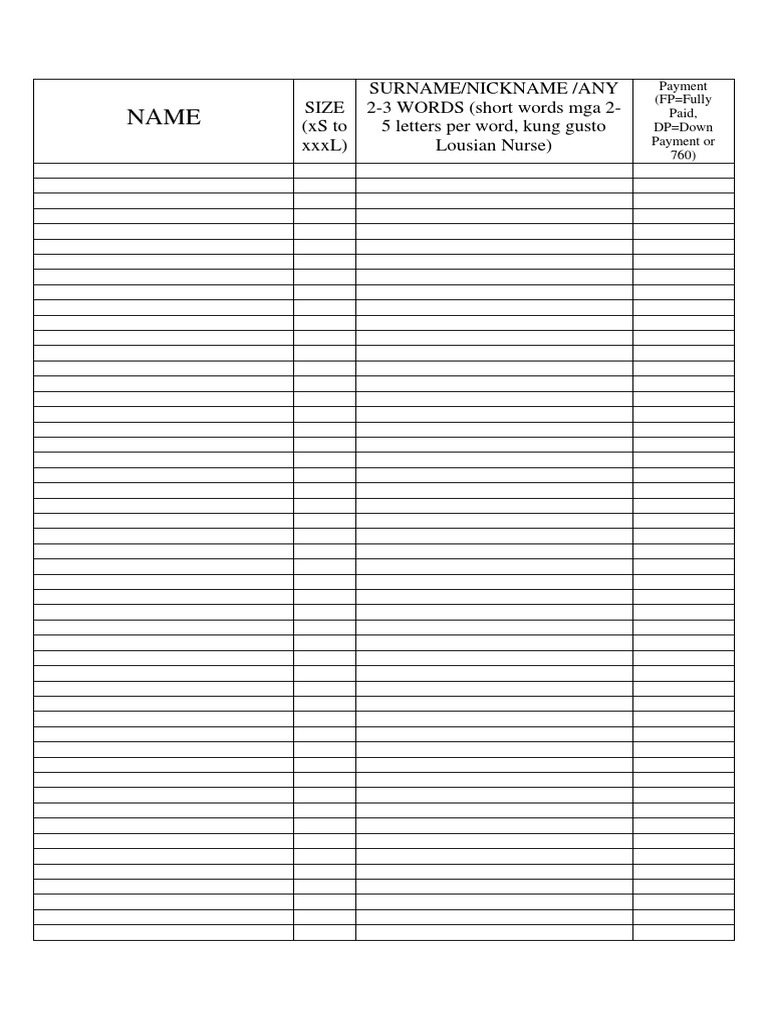Jacket Batch Order Form | PDF