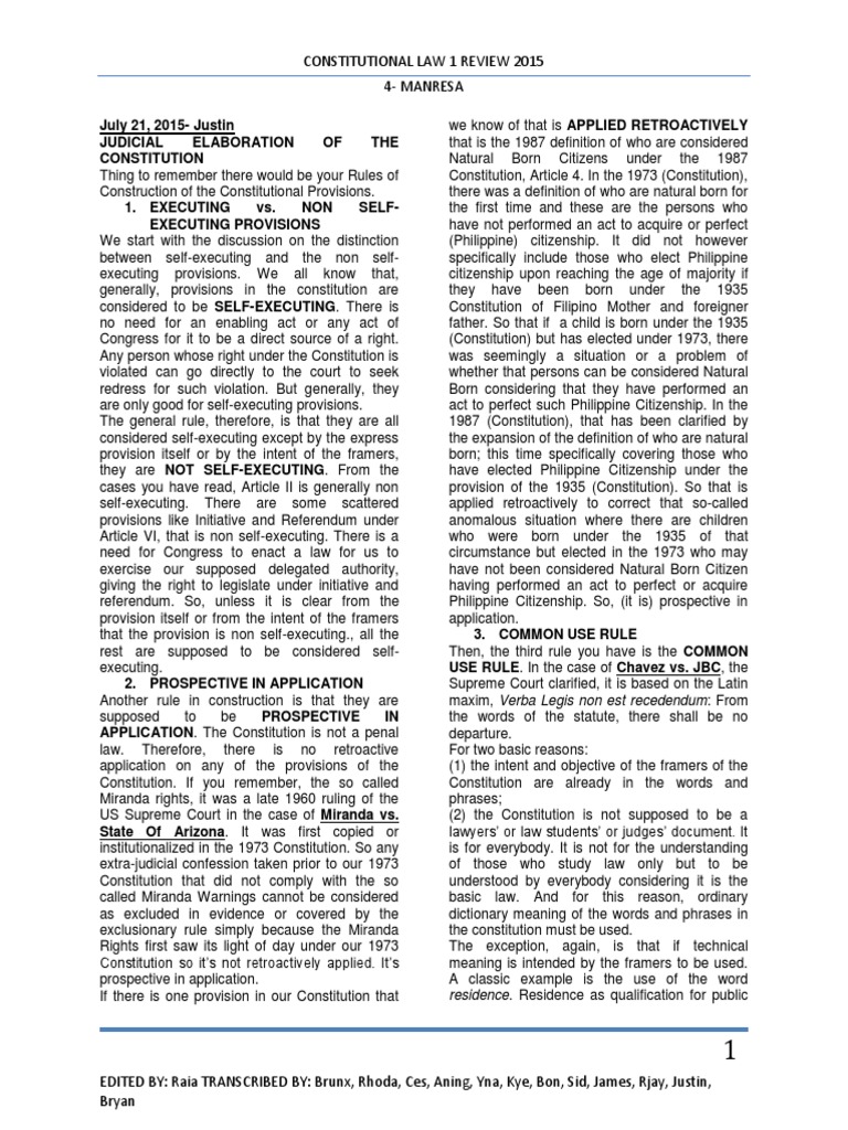 Constitutional Law Review: Key Principles | PDF | United States ...