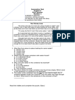 Summative Summative T Test Est English 4 English 4 First Quarter First Quarter Number 1 Number 1 Objectives: Objectives: Direction: Direction