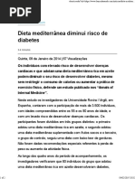 Dieta Mediterrânea Diminui Risco de Diabetes MELLIT