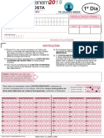 Cartões RespostA Enem 2019