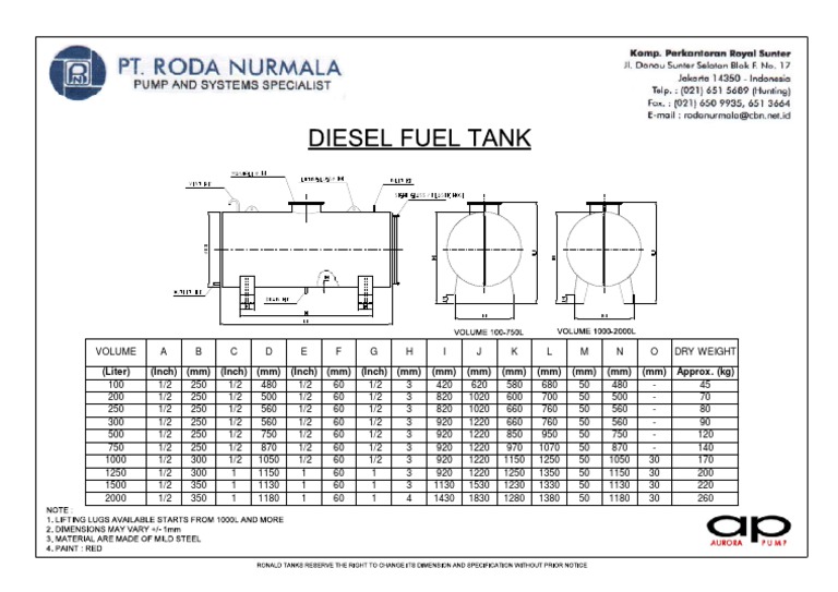 Fuel Tank 100-2000l | PDF