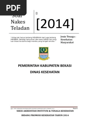 Soal Nakes Teladan Kesehatan Masyarakat 2014