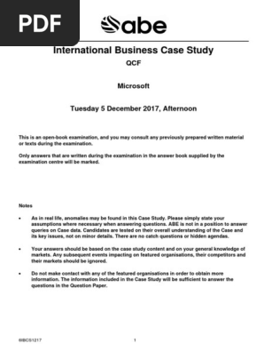 International Business Case Study (Microsoft)