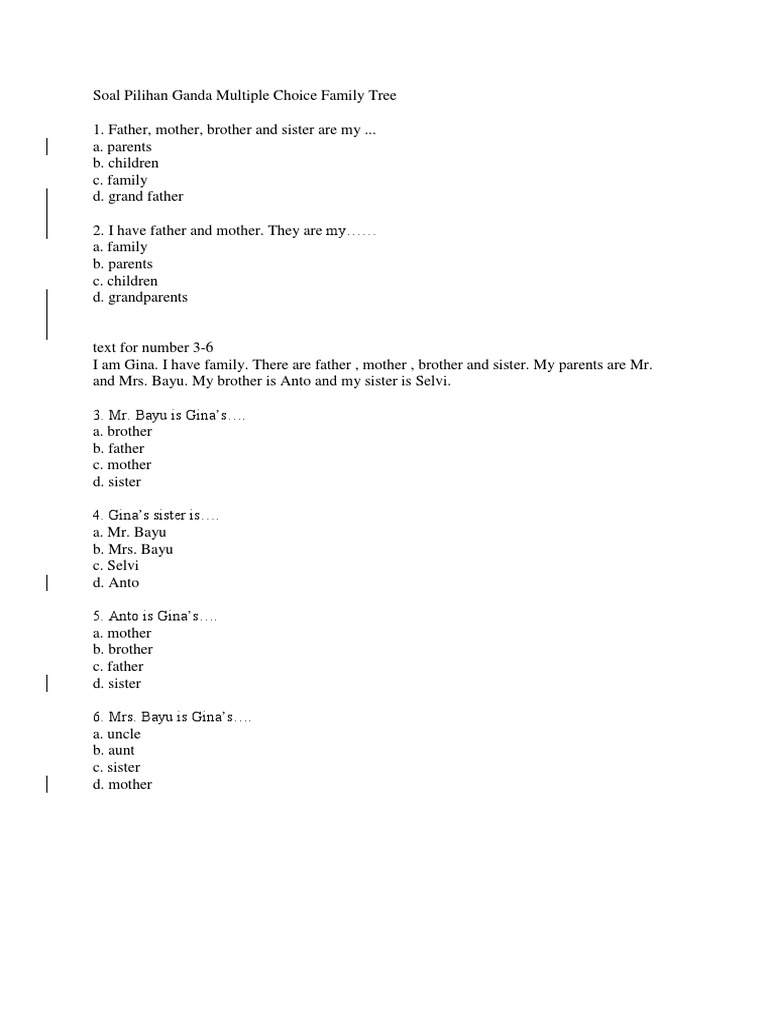 Soal Family Old Age Living Arrangements
