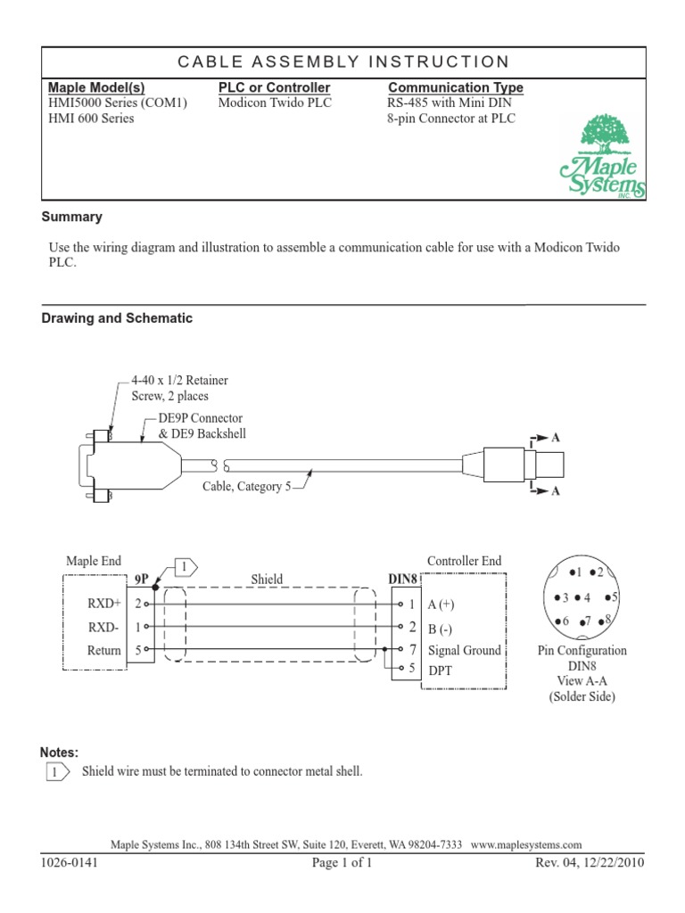 Mini DIN 8 Pin Wiring for Twido PLC | PDF | Computers