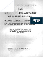 Vicuña Mackenna, Benjamín (1877) Los Médicos de Antaño en El Reino de Chile PDF