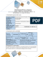 Guía de Actividades y Rúbrica de Evaluación - Fase 2 - La Antropología y Su Campo de Estudio PDF