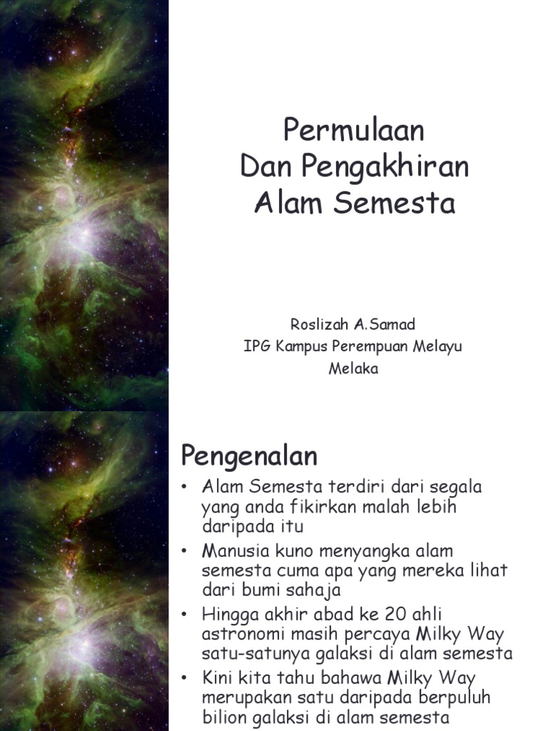 Permulaan Dan Pengakhiran Alam Semesta Pdf