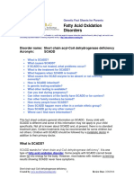 Genetic Fact Sheets for Parents: Fatty Acid Oxidation Disorders and Short Chain Acyl-CoA Dehydrogenase Deficiency