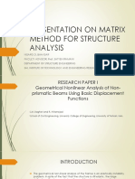 Presentation On Matrix Method For Structure Analysis