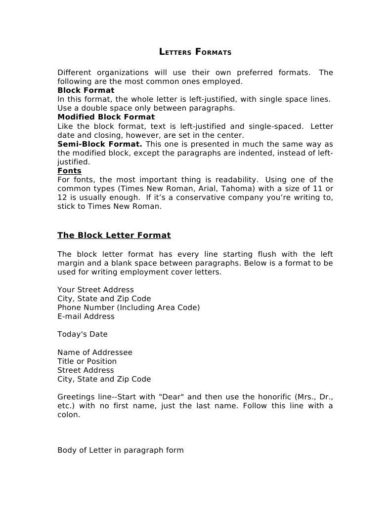 Common Letter Formats Explained | PDF
