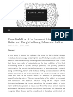 The Three Modalities of Immanent Infinity