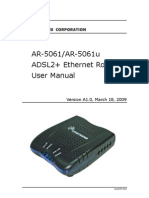 AR-5061/AR-5061u ADSL2+ Ethernet Router User Manual: Version A1.0, March 18, 2009