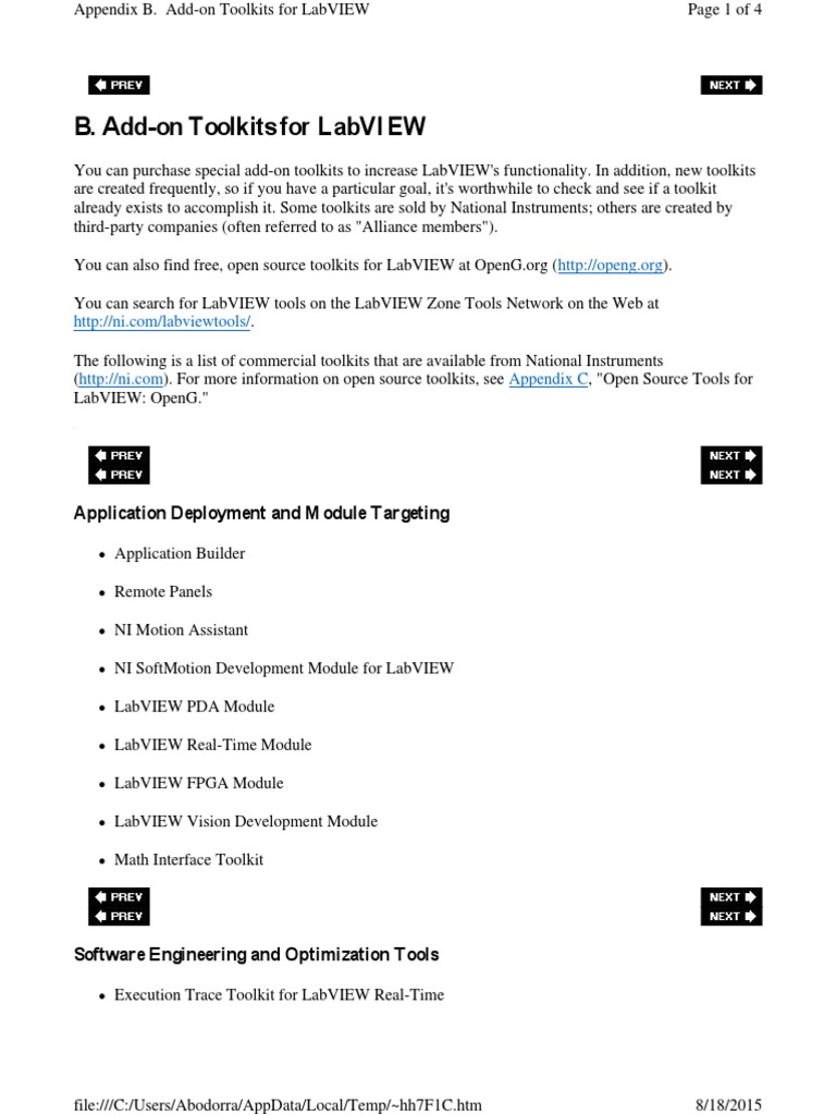 APPENDIX B Add-On Toolkits For Labview PDF | PDF | Digital Technology ...