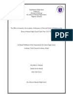 Effect of Anxiety To Academic Performance of Students in Selected Grade 10 Students in Sta. Monica National High School School Year 2018-2019