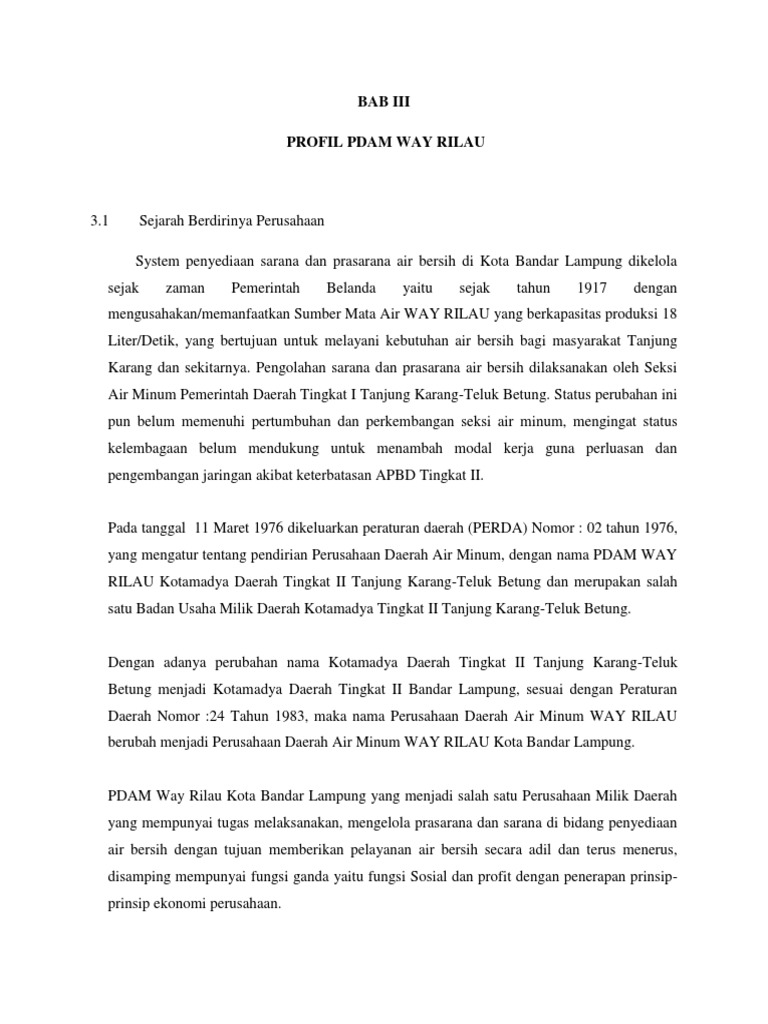 Profil Pdam | PDF