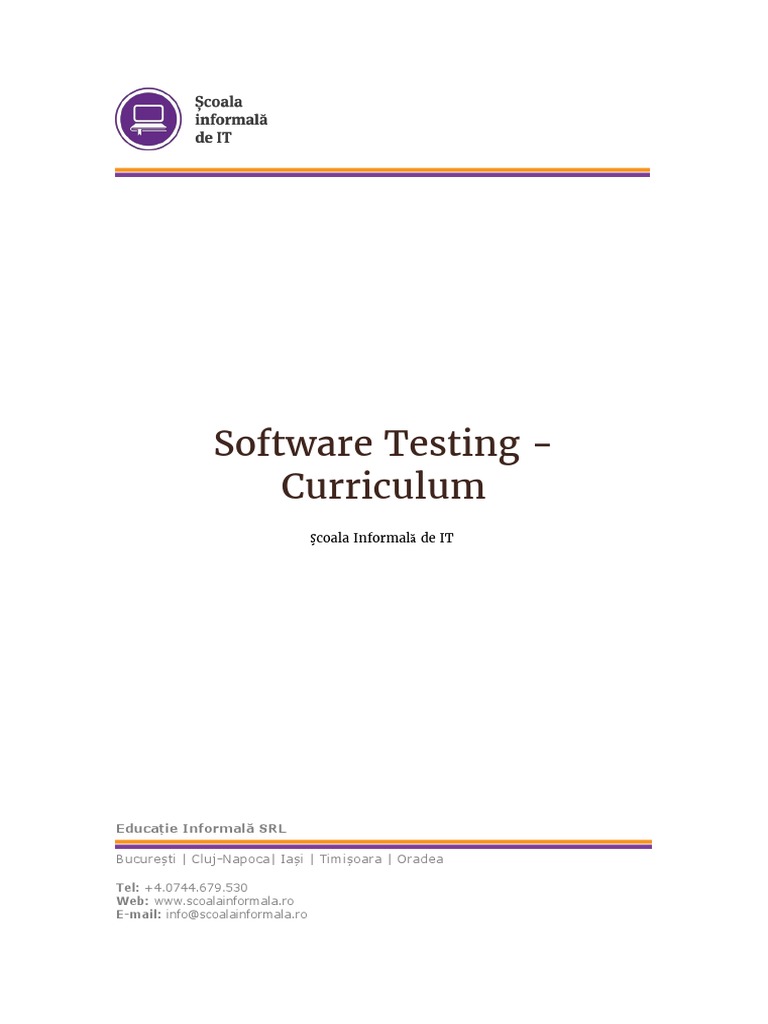 Software Testing Curriculum Overview | PDF | Software Testing ...