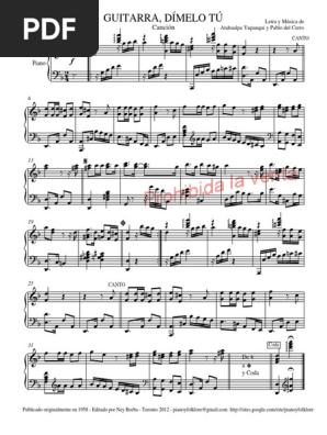 Guitarra Dimelotu Partiturayletra Pdf