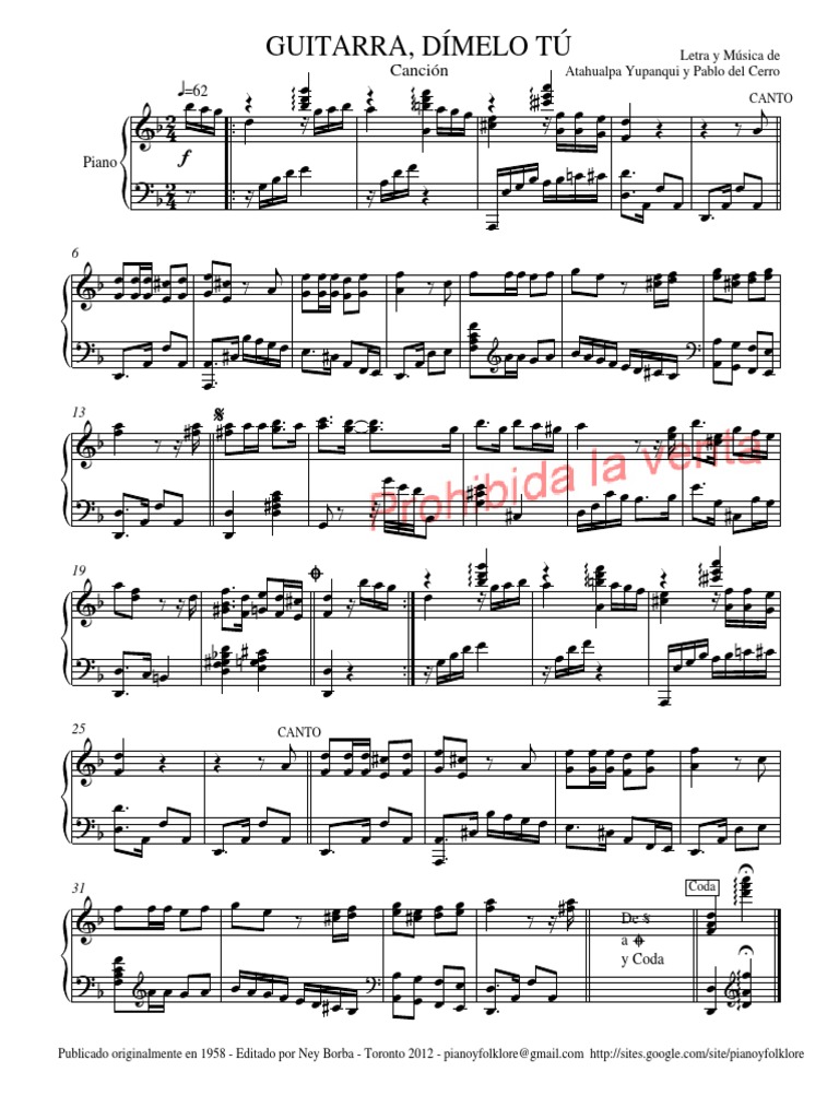 Guitarra Dimelotu Partiturayletra Pdf