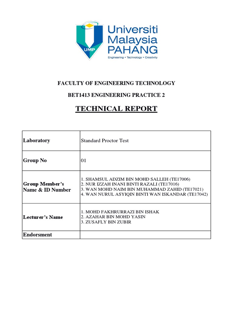 Standard Proctor Test Technical Report | PDF | Natural Materials | Nature